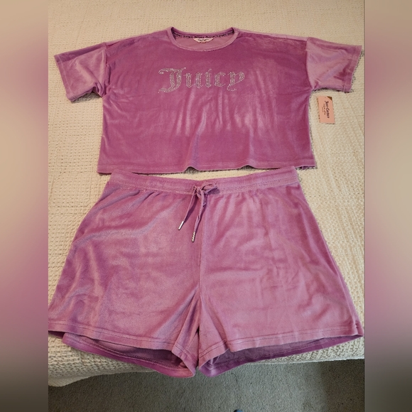 Juicy Couture Other - Juicy Couture Women's Lavender Velour Short Set XL 80s 90s Soft Sexy NWT